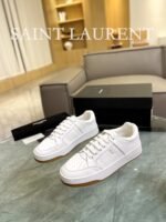 Saint Laurent Perforated Leather Sneaker White - Image 8