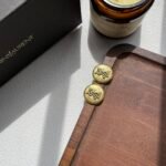 Saint Laurent Ysl Round Earrings Gold - Image 4