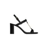 Saint Laurent Cassandra Leather Slingback Sandals Black 658198Dwett1000