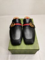 Gucci Women’S Princetown Slipper Double G Black Leather 423694 Dkhc0 1061 - Image 3