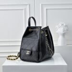 Chanel 25 Medium Size Backpack Grain Effect And Gold Metal Black 23Cm As5600 B20304 94305 - Image 3