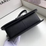 Chanel Boy Medium Handbag Silver Hardware Black 25Cm A67086 Y09953 94305 - Image 6