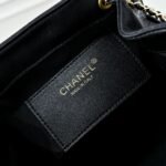Chanel 25 Medium Size Backpack Grain Effect And Gold Metal Black 23Cm As5600 B20304 94305 - Image 9