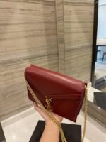 Saint Laurent Cassandra Chain Crossbody Bag Wine Red 582334Bowaw6476 - Image 7