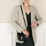 Saint Laurent Kaia Medidum Embossed Leather Black Gold Bag 23Cm - Image 11