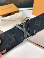 Louis Vuitton Lv Initiales Reversible Belt Monogram Eclipse Silver Metal 4Cm - Image 6