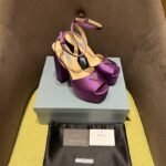 Prada High Heeled Satin Sandals Violet 1Xp48B 049 F0030 F 135 - Image 8