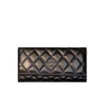 Chanel Long Flap Wallet Black 19Cm