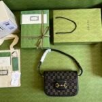Gucci Horsebit 1955 Original Gg Shoulder Bag Black Ivory 25Cm 602204 Un3Bg 1274 - Image 2