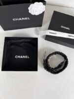 Chanel Cc Elastic Belt Leather With Silver Metal 30Mm - Image 3