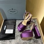 Prada High Heeled Satin Sandals Violet 1Xp48B 049 F0030 F 135 - Image 9