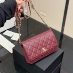 Chanel Wallet On Chain Gold Tone Metal Burgundy 19Cm AP3304 B10706 NN276 - Image 3