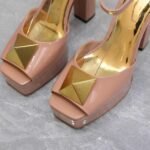 [Super Vip 1:1] Valentino Garavani Open Toe Pump One Stud Platform Patent Leather Rose Cannelle 1W2S0Ea3Laf Gf9 - Image 6