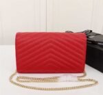 Saint Laurent Cassandre Matelassé Envelope In Grain De Poudre Embossed Leather Red 22Cm 695108Bow016008 - Image 6