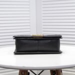 Chanel Boy Medium Handbag Grained And Gold Tone Metal Black 25Cm - Image 5