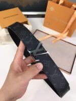 Louis Vuitton Lv Initiales Reversible Belt Monogram Eclipse Silver Metal 4Cm - Image 8