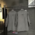 Prada Single Breasted Cashgora Coat Gray - Image 9
