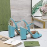 Gucci Women’S Horsebit High Heel Sandal Blue ‎771600 C9D00 4728 - Image 8