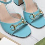Gucci Women’S Horsebit High Heel Sandal Blue ‎771600 C9D00 4728 - Image 7