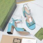 Gucci Women’S Horsebit High Heel Sandal Blue ‎771600 C9D00 4728 - Image 6