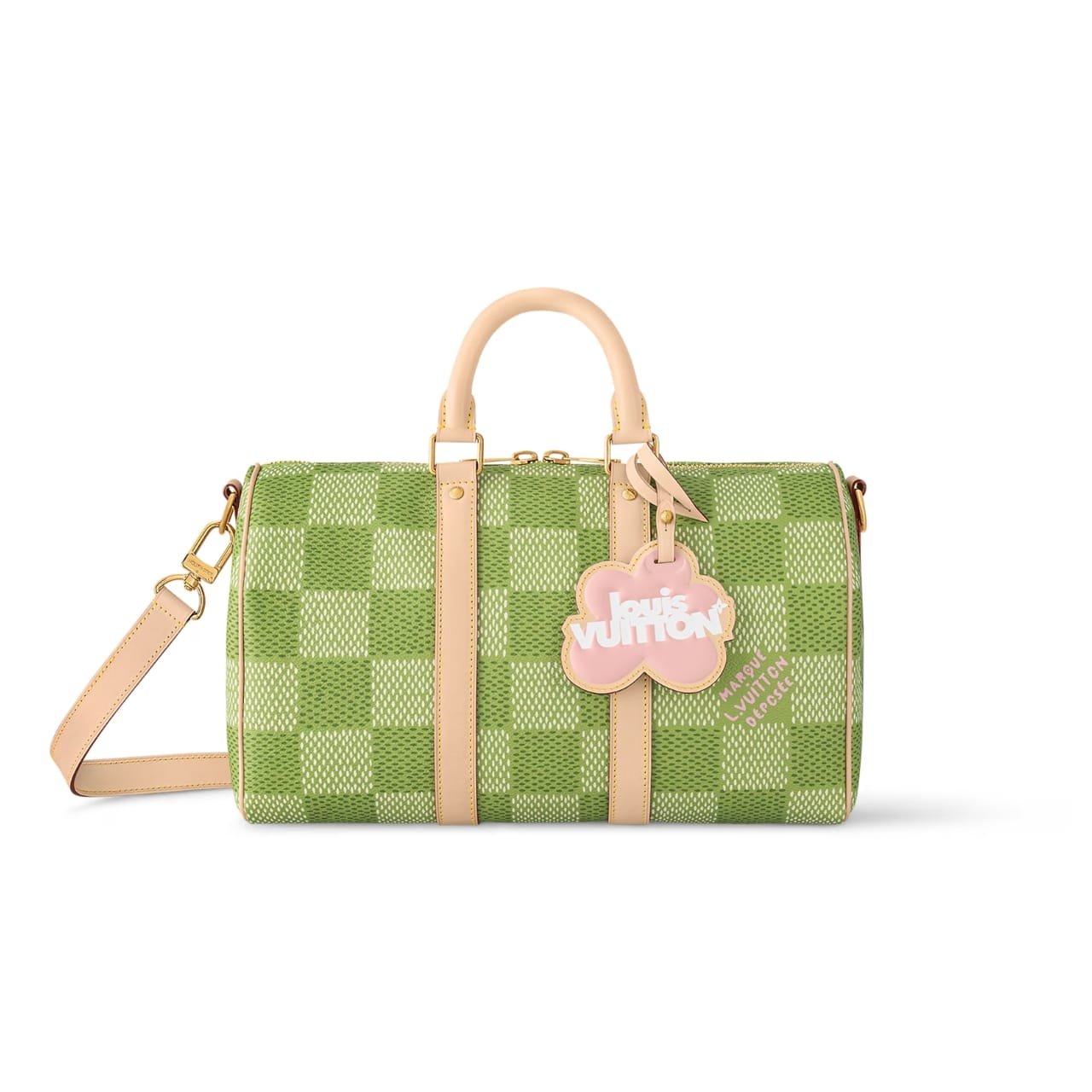 xr:d:DAF4OnkYemU:1561,j:4294605301562116452,t:24032804 Louis Vuitton Keepall Bandoulière Damier Canvas Green 35Cm N40671 - Image 1