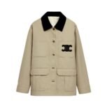 Celine Corduroy Lapel Jacket Beige