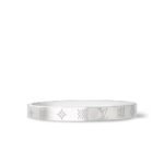 Louis Vuitton Damier Staples Bangle Bracelet Silver M1387L
