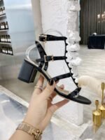 Valentino Garavani Rockstud Leather Sandals Black - Image 6