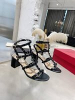 Valentino Garavani Rockstud Leather Sandals Black - Image 7