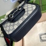 Gucci Horsebit 1955 Small Shoulder Bag GG Supreme Canvas Navy Blue 20cm 658574 96IWN 4076 - Image 5