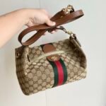 Gucci Vanity Medium Top Handle Bag Beige And Brown GG Canvas 27Cm ‎857799 FAFUF 9870 - Image 3