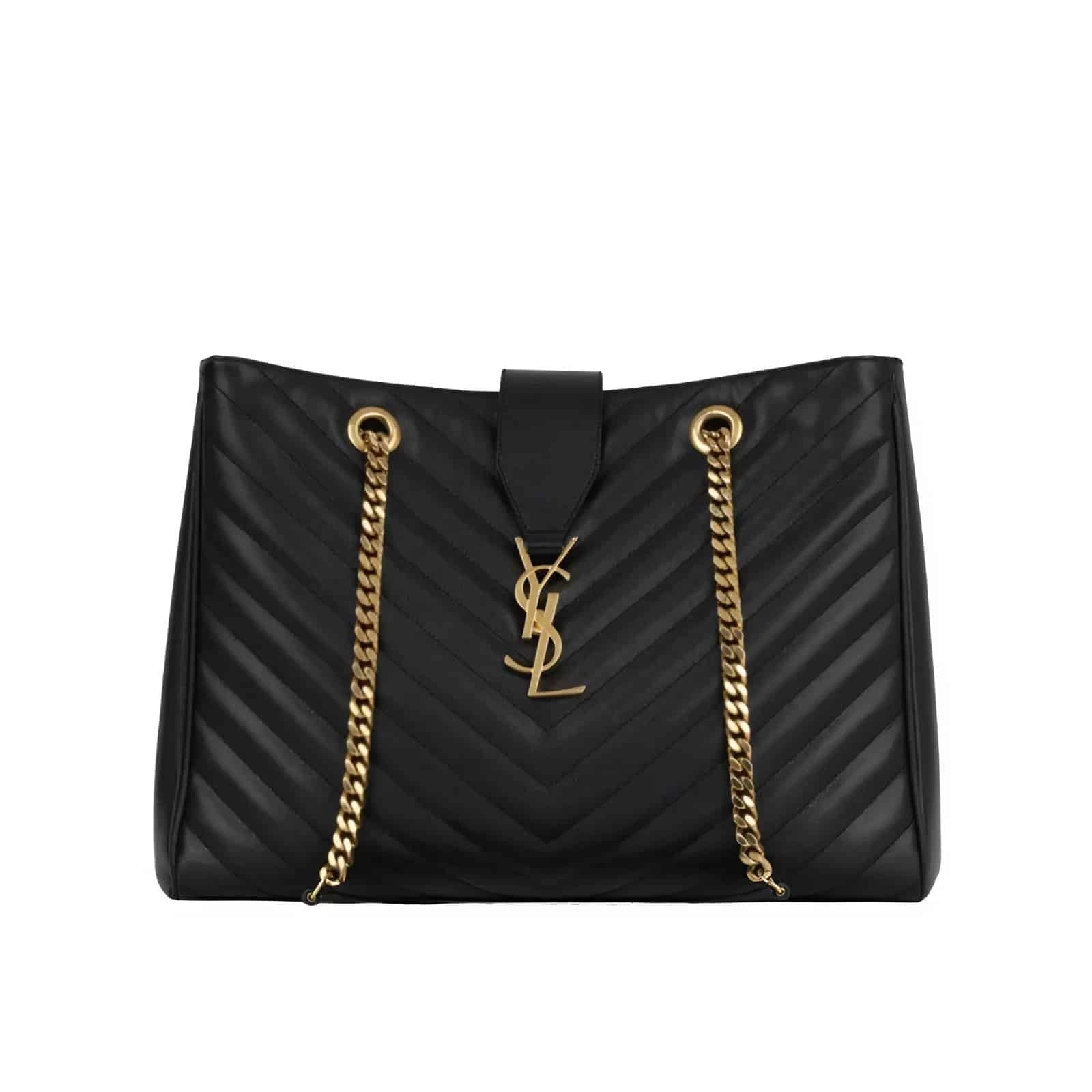 1-13 Saint Laurent Matelasse Cassandre Shopper Tote Black Leather 35Cm - Image 1