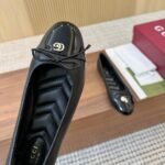Gucci Women Ballet Flat With Double G Black Leather ‎835805 Bnc80 1000 - Image 7