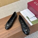 Gucci Women Ballet Flat With Double G Black Leather ‎835805 Bnc80 1000 - Image 3