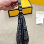 Fendi Fendigraphy Small Dark Blue Ff Chenille Bag 30Cm 8Br798Asu0F1Pqm - Image 4