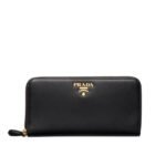 Prada Large Saffiano Leather Wallet Black 19Cm 1Ml506 Qwa F0002