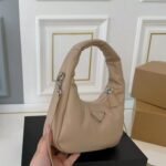 Prada Soft Padded Nappa Leather Bag Beige 21Cm - Image 6