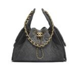 Chanel 25 Small Handbag Washed Denim Black 26cm AS5293 B20520 U0725