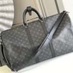 Louis Vuitton Keepall Bandoulière 50 Monogram Eclipse Boston Travel Bag Black 50cm M14202 - Image 2