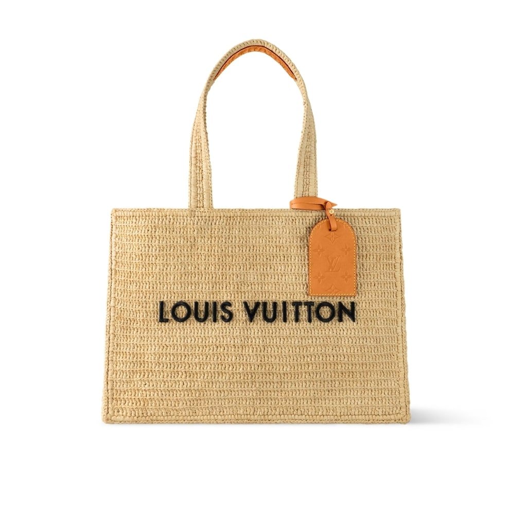 15 Louis Vuitton Summer Shopper Tote MM Raffia Natural Beige 44cm M14458 - Image 1