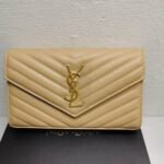 Saint Laurent Classic Cassandre Grain De Poudre Chain Wallet Beige 22cm 377828BOW012721 - Image 3