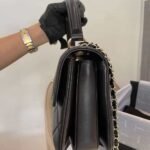Chanel Flap Bag With Top Handle Black 25cm A92236 Y60767 94305 - Image 5
