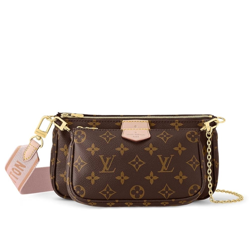 235-1 Louis Vuitton Multi Pochette Accessoires Monogram Canvas Rose Clair 24cm M44840 - Image 1