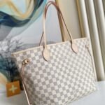 Louis Vuitton Neverfull GM Damier Azur Canvas Tote Bag Beige 39cm N40602 - Image 3