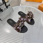 Louis Vuitton X Takashi Murakami Lily Flat Mule Sakura Brown 1AGVYB - Image 2