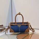 Prada Baby Bonnie Handbag Denim Blue 23Cm - Image 2