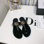 Gucci Double G Thong Leather Black ‎497444 A3N00 1000 - Image 4