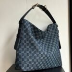 Gucci Beatrix Large Tote Bag Blue And White Gg Denim 40Cm - Image 4