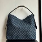Gucci Beatrix Large Tote Bag Blue And White Gg Denim 40Cm - Image 5