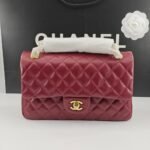 Chanel Classic 11.12 Handbag Gold Tone Metal Burgundy 25Cm A01112 Y04059 Nzv44 - Image 2